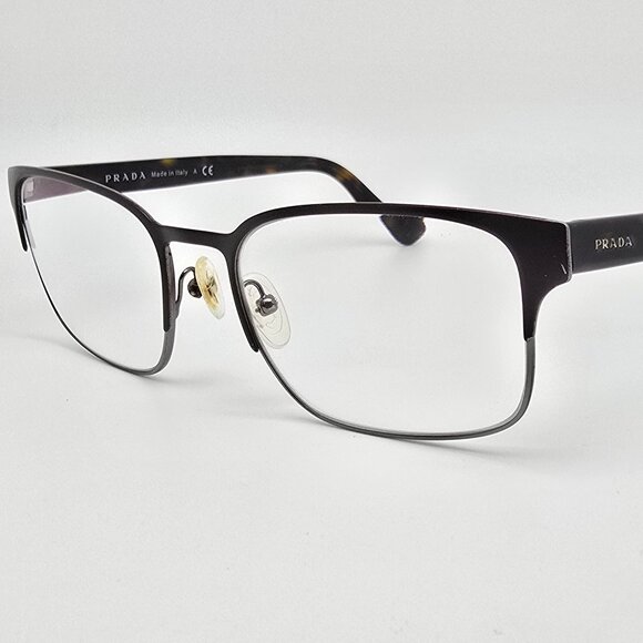 *SOLD* Prada VPR 64R LAH-1O1 Matte Brown Gunmetal Eyeglasses Frame Italy 55mm - Picture 1 of 12